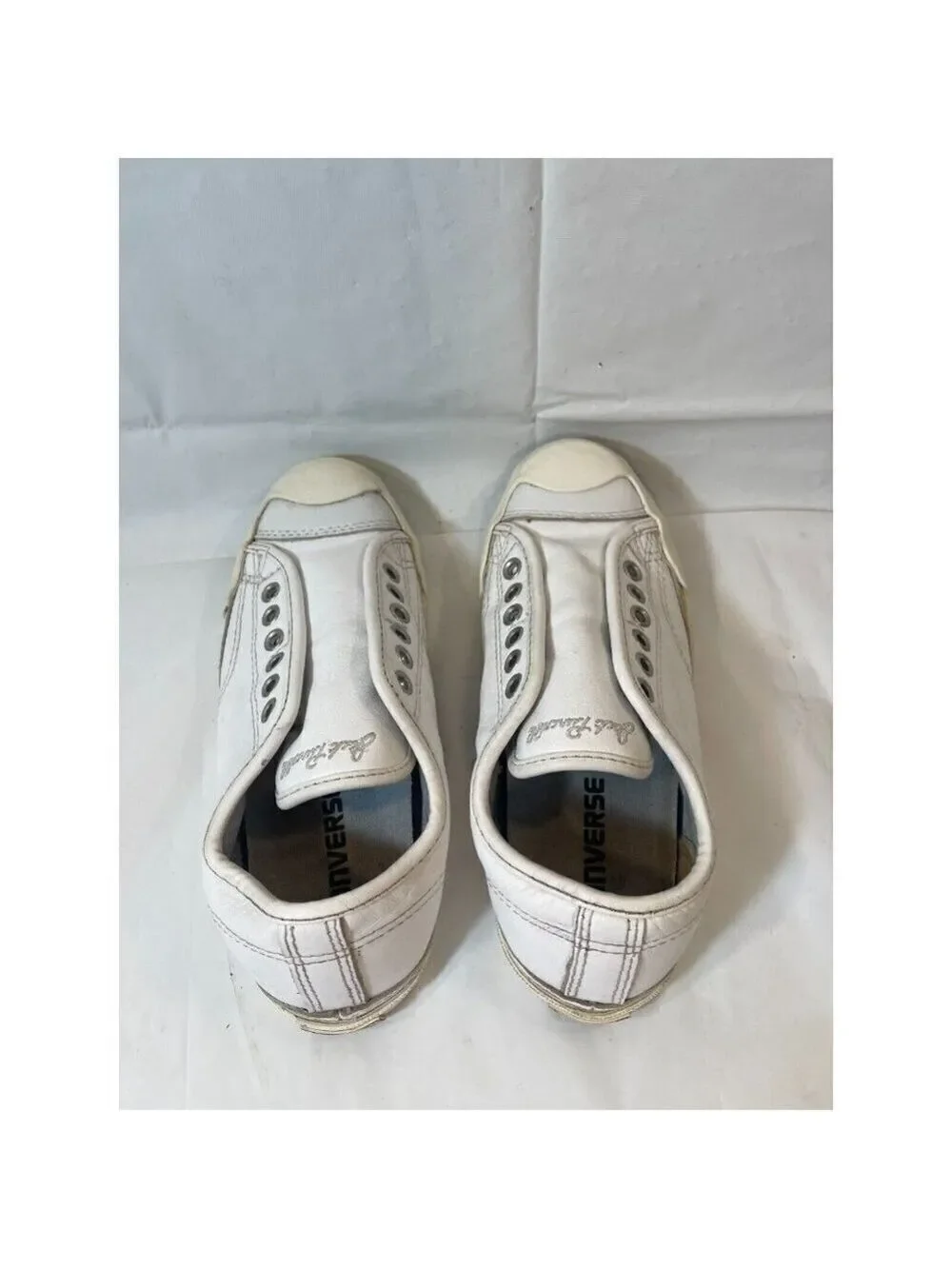 Womens Size 5.5 CONVERSE JACK PURCELL White Leather Athletic Sneakers Shoes